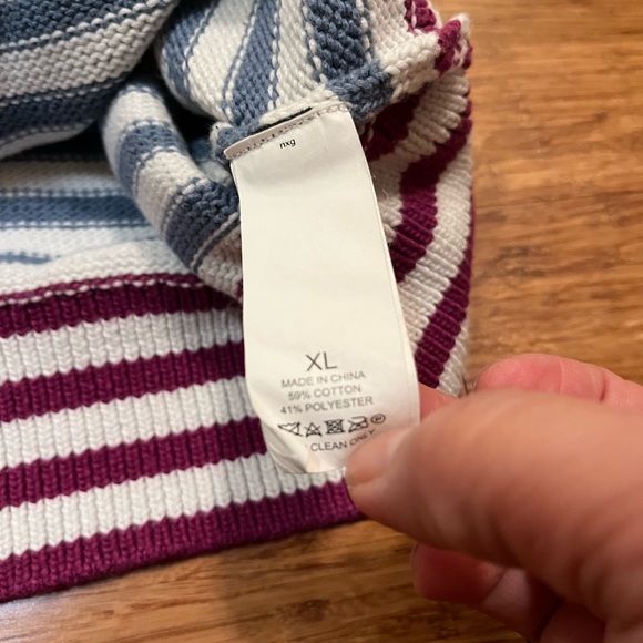 Kate Spade New York Striped Square Neck Crop Sweater Raglan Sleeve. Size XL - Picture 15 of 16